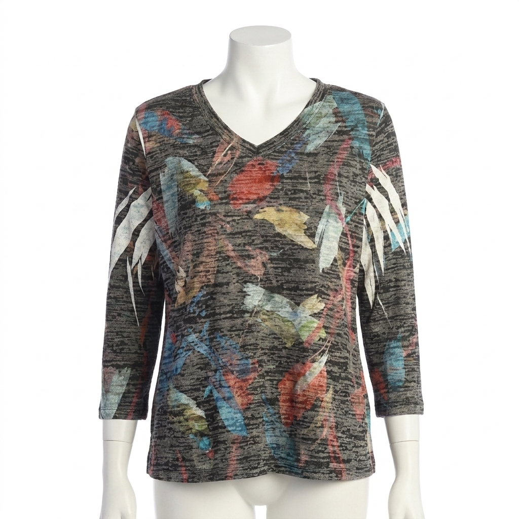 New Jess & Jane Dunes Burnout Rounded Hem Top In Black